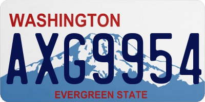 WA license plate AXG9954