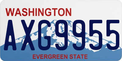 WA license plate AXG9955