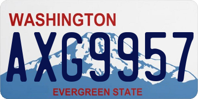 WA license plate AXG9957