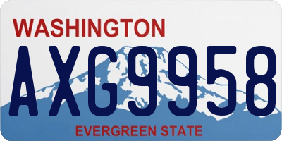 WA license plate AXG9958
