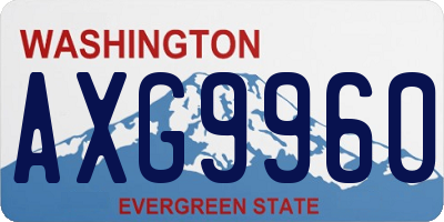 WA license plate AXG9960