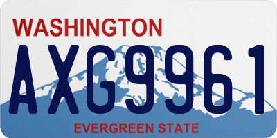 WA license plate AXG9961