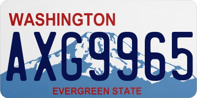 WA license plate AXG9965