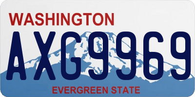WA license plate AXG9969