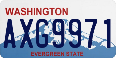 WA license plate AXG9971