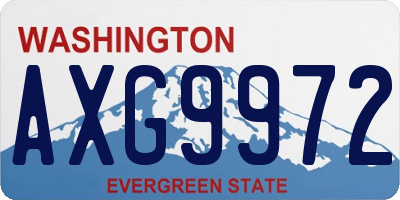 WA license plate AXG9972