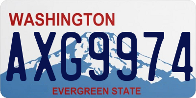 WA license plate AXG9974