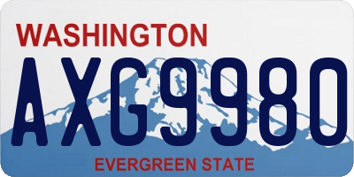 WA license plate AXG9980