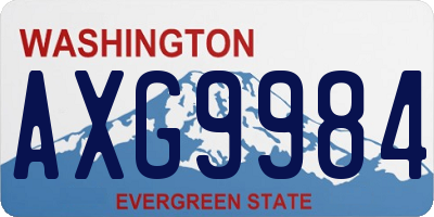 WA license plate AXG9984