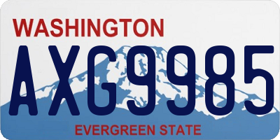 WA license plate AXG9985