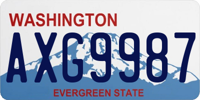 WA license plate AXG9987