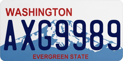 WA license plate AXG9989