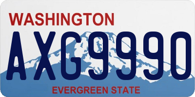 WA license plate AXG9990