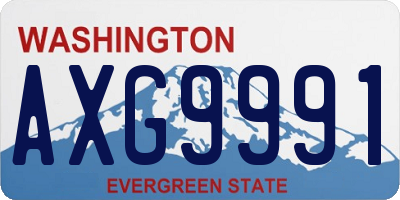 WA license plate AXG9991