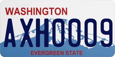 WA license plate AXH0009