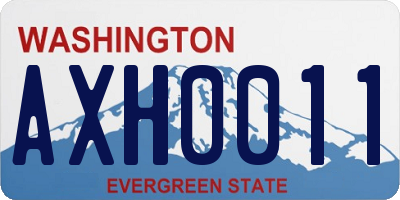 WA license plate AXH0011