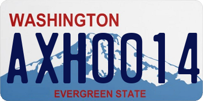 WA license plate AXH0014