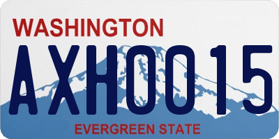 WA license plate AXH0015