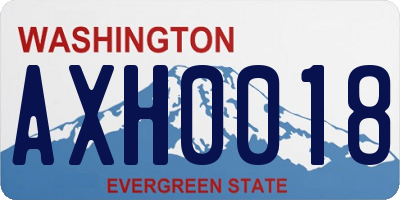 WA license plate AXH0018
