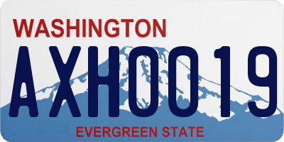 WA license plate AXH0019