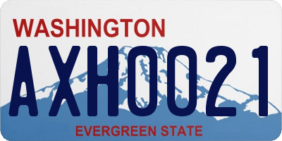 WA license plate AXH0021