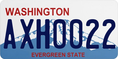 WA license plate AXH0022