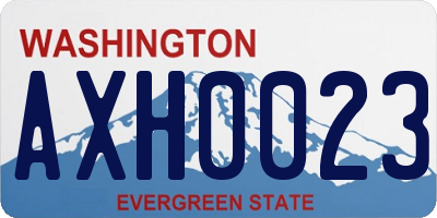 WA license plate AXH0023