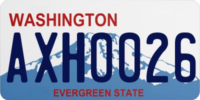 WA license plate AXH0026