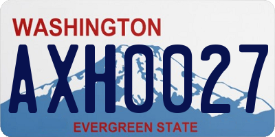 WA license plate AXH0027