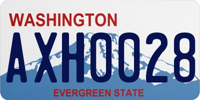WA license plate AXH0028