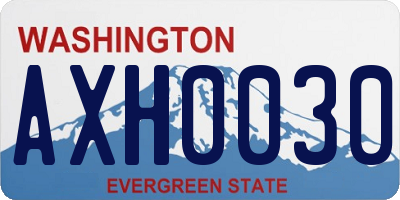 WA license plate AXH0030