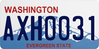 WA license plate AXH0031