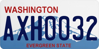 WA license plate AXH0032