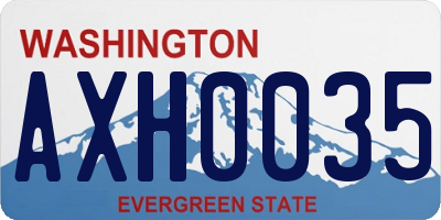 WA license plate AXH0035