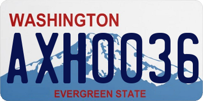 WA license plate AXH0036