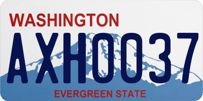 WA license plate AXH0037