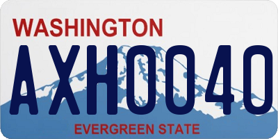 WA license plate AXH0040