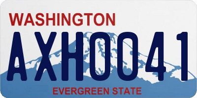 WA license plate AXH0041