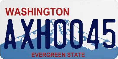 WA license plate AXH0045