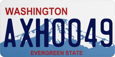 WA license plate AXH0049