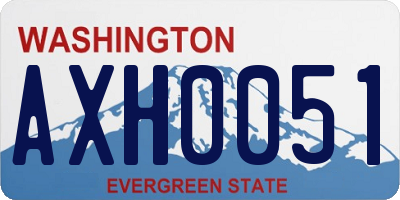 WA license plate AXH0051