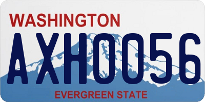WA license plate AXH0056
