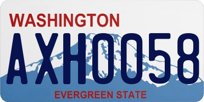 WA license plate AXH0058
