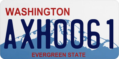 WA license plate AXH0061