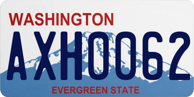 WA license plate AXH0062