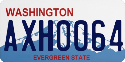 WA license plate AXH0064