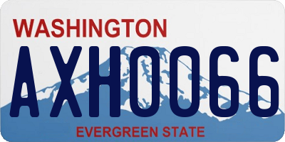 WA license plate AXH0066