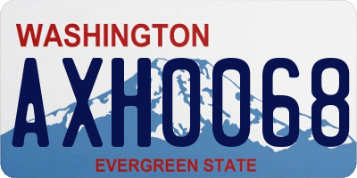 WA license plate AXH0068