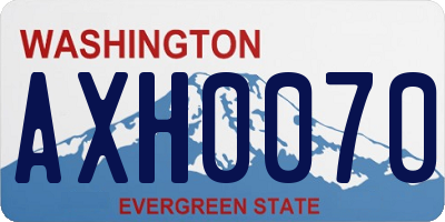 WA license plate AXH0070