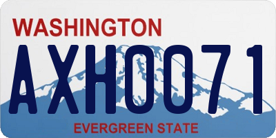 WA license plate AXH0071